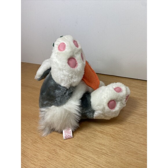 Giftco Plush Sitting Bunny Rabbit With Carrot Stuffed Animal Plush Gray  6.5 in - Picture 7 of 7